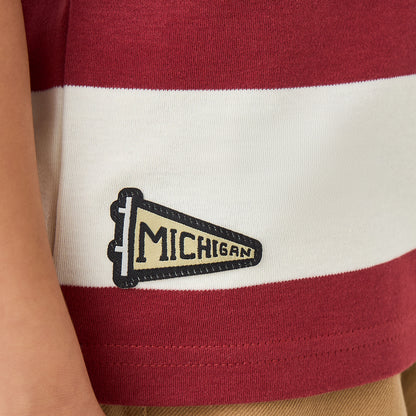 Juniors Collared Short Sleeves Polo T-shirt with Stripes