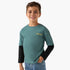 Juniors Embroidered T-shirt with Long Sleeves - Green / 1-2 yrs