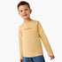 Juniors Boys Crew Neck T-shirt with Typographic Print - Cotton - Long Sleeves - Black / 1-2 yrs