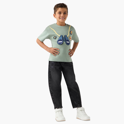 Juniors Printed T-shirt with Crew Neck