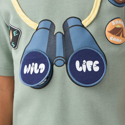 Juniors Printed T-shirt with Crew Neck