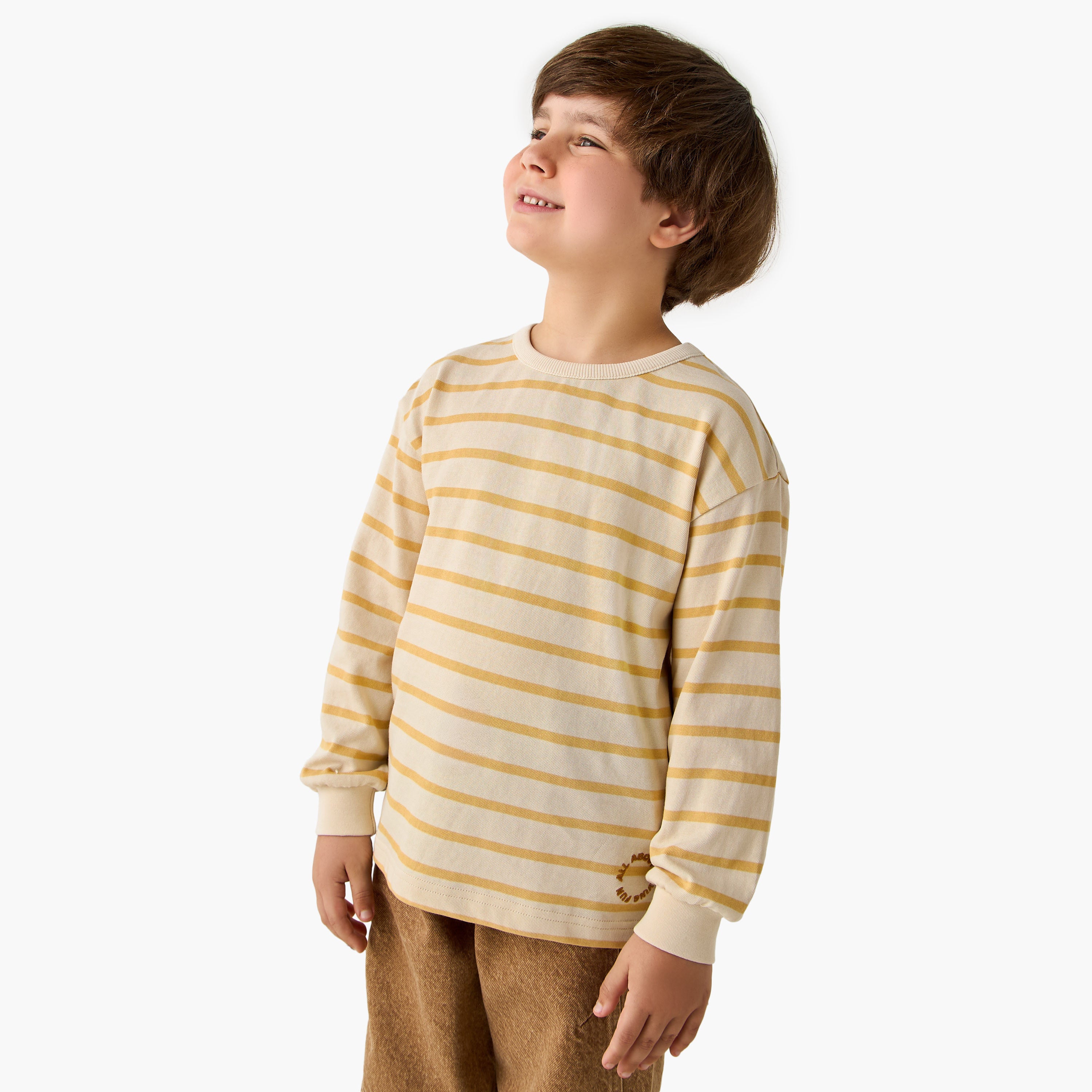 Juniors Striped T-Shirt with Long Sleeves