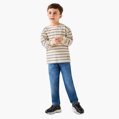 Juniors Striped T-Shirt with Long Sleeves