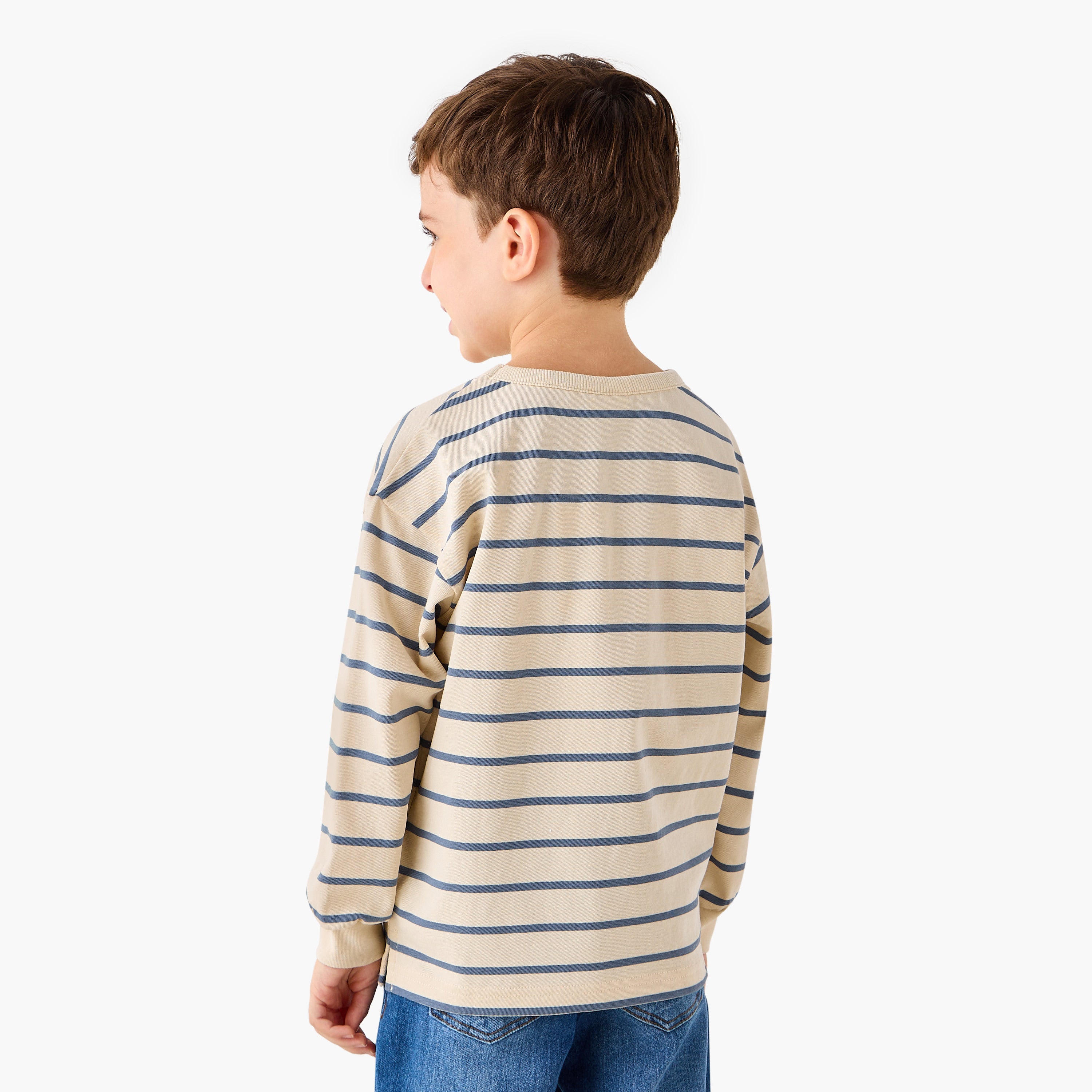 Juniors Striped T-Shirt with Long Sleeves