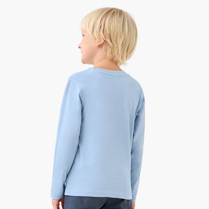 Juniors Boys Crew Neck T-shirt with Graphic Print - Cotton - Long Sleeves