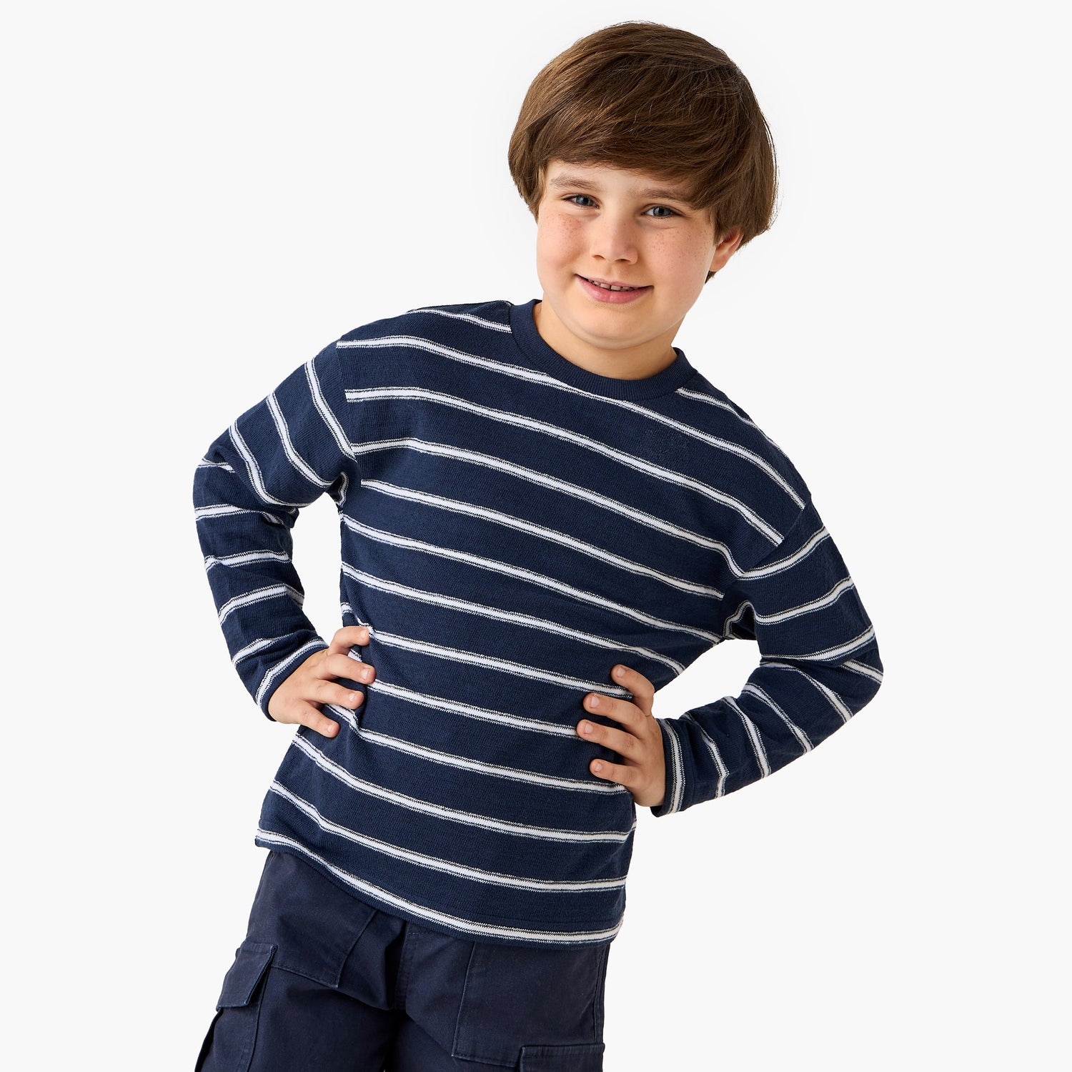 Juniors Boys Crew Neck T-shirt - Cotton - Long Sleeves - Set of 2