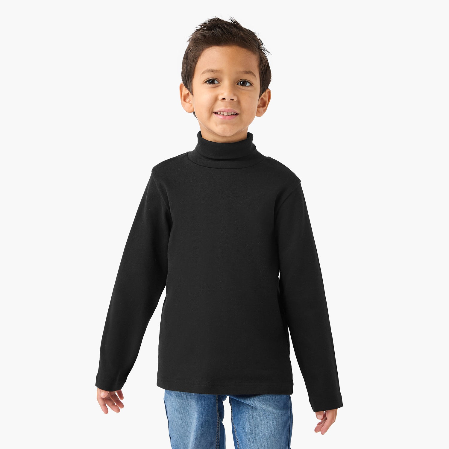 Juniors Boys Turtleneck T-shirt - Cotton Blend - Long Sleeves
