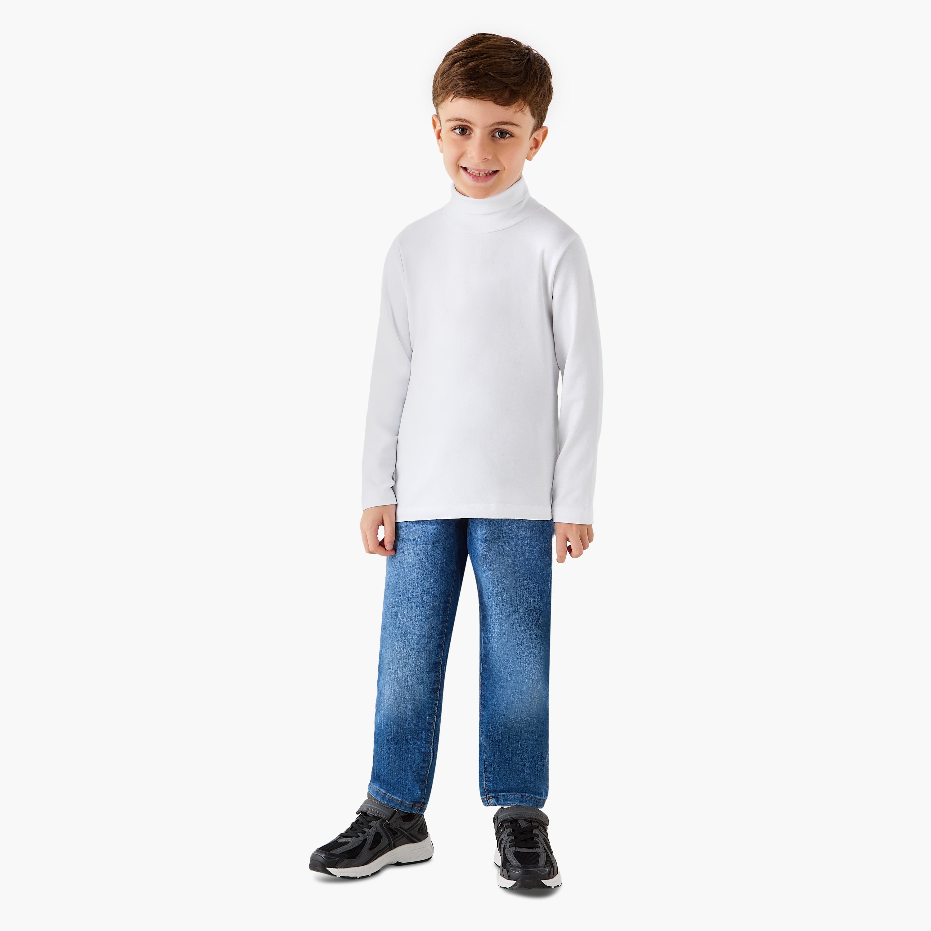 Juniors Boys Turtleneck T-shirt - Cotton Blend - Long Sleeves