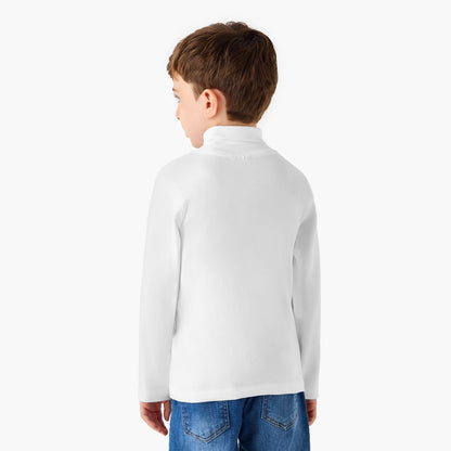 Juniors Boys Turtleneck T-shirt - Cotton Blend - Long Sleeves