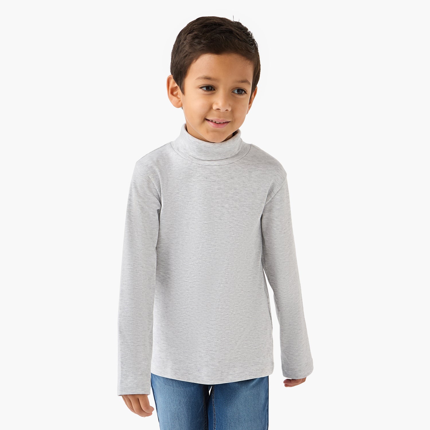 Juniors Boys Turtleneck T-shirt - Cotton Blend - Long Sleeves
