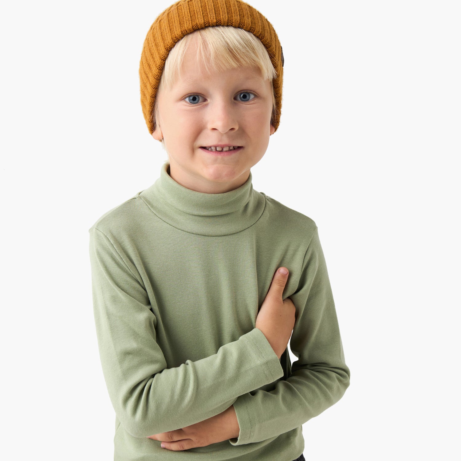 Juniors Boys Turtleneck T-shirt - Cotton Blend - Long Sleeves