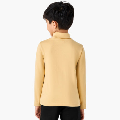 Juniors Boys Turtleneck T-shirt - Cotton Blend - Long Sleeves