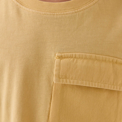 Juniors Solid T-shirt with Short Sleeves and Flap Pocket