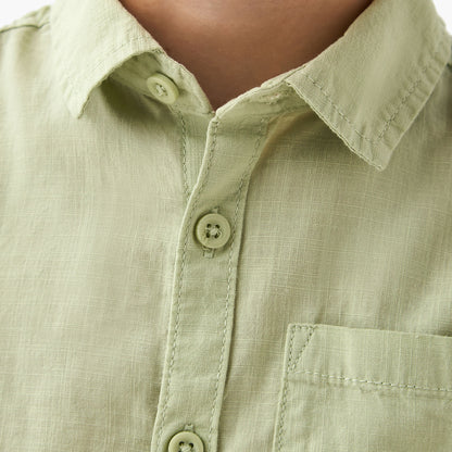 Juniors Long Sleeves Shirt with Chest Pocket