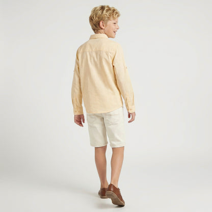 Juniors Long Sleeve Shirt with Solid Design