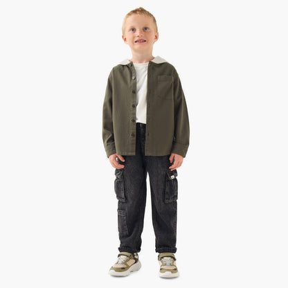 Juniors Long Sleeves Shirt with Hooded Neck