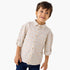 Juniors Checked Shirt with Pocket and Long Sleeves - Cream / 1-2 yrs