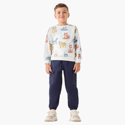 Juniors Tiger Print Sweatshirt with Long Sleeves