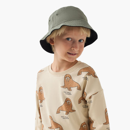 Juniors Walrus Print Pullover with Long Sleeves