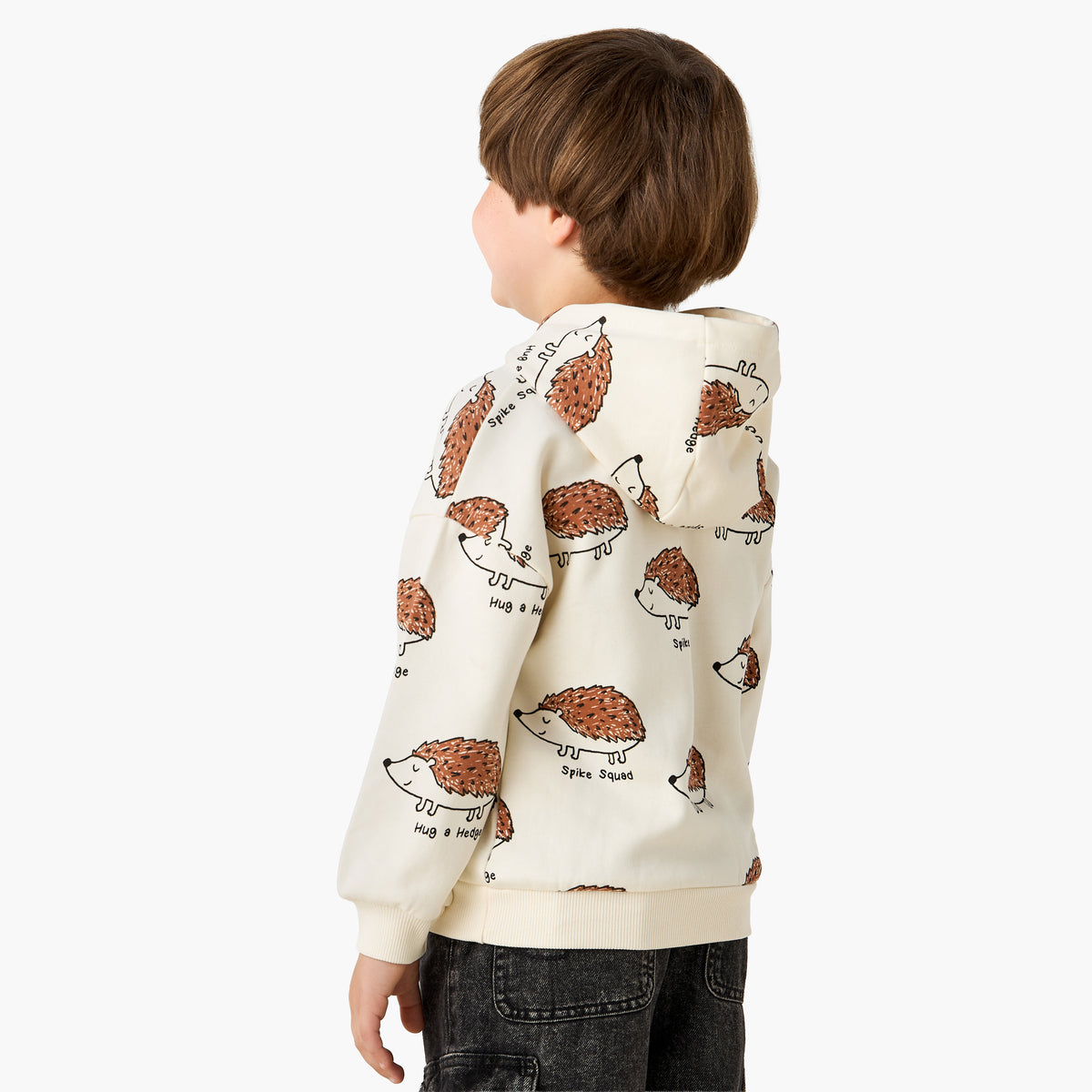 Juniors Printed Hooded Sweatshirt with Long Sleeves