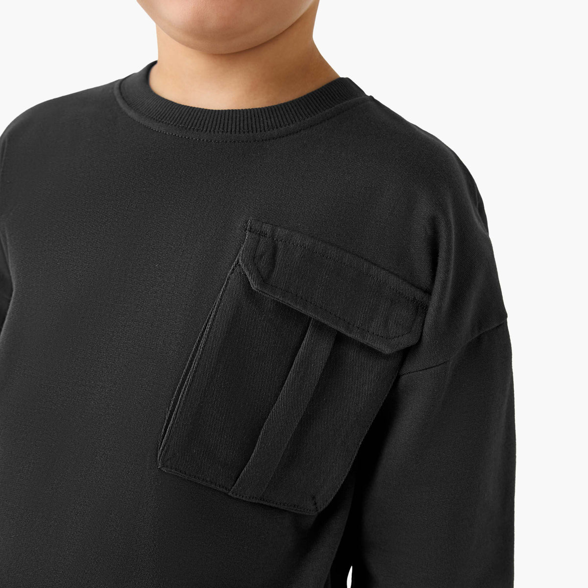 Juniors Chest Pocket Sweatshirt with Long Sleeves