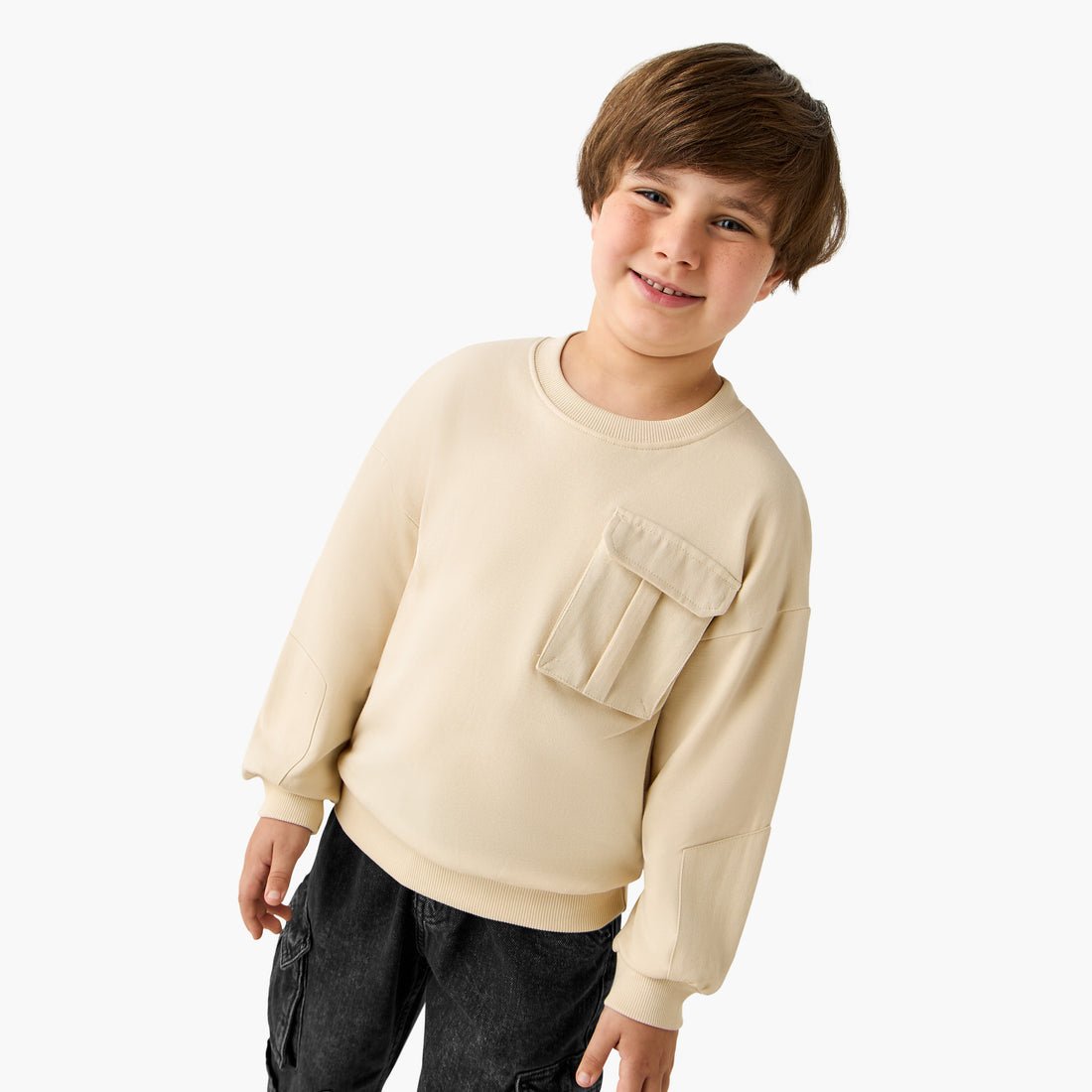 Juniors Chest Pocket Sweatshirt with Long Sleeves