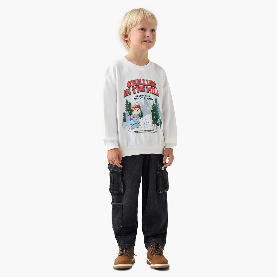 Juniors Graphic Print Pullover with Long Sleeves