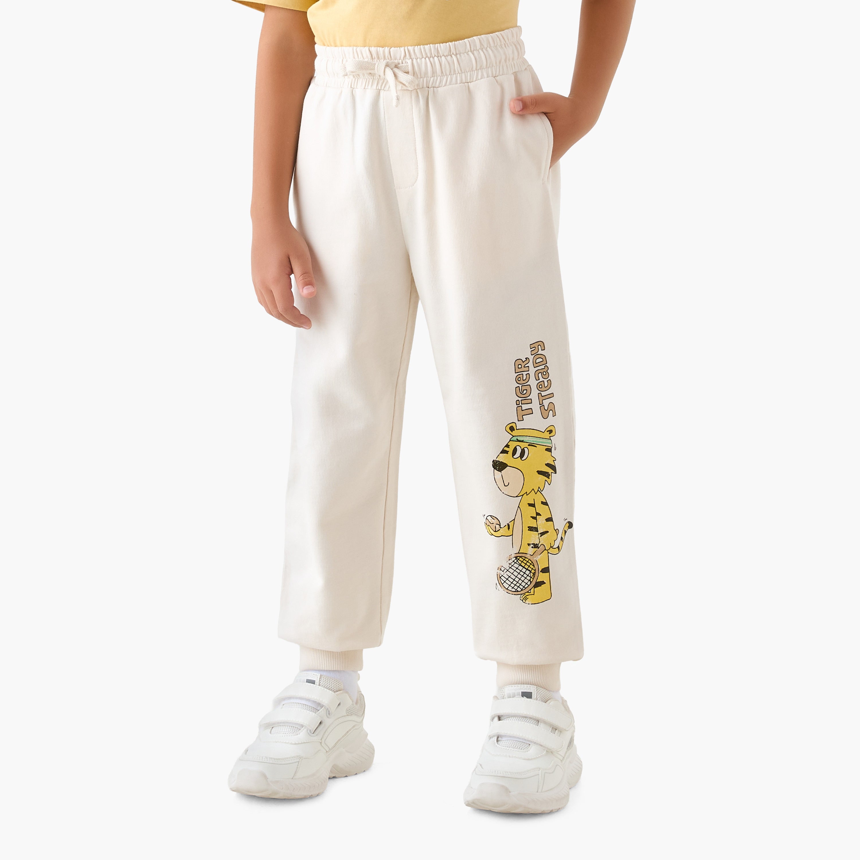 Juniors Tiger Print Hooded Sweatshirt and Joggers Set