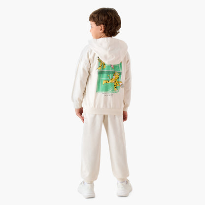 Juniors Tiger Print Hooded Sweatshirt and Joggers Set
