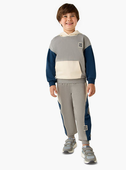 Juniors Boys Sweatshirt and Joggers Set with Hood - Soft Cotton - Long Sleeves-boys-clothing-setsandcoords-image-1