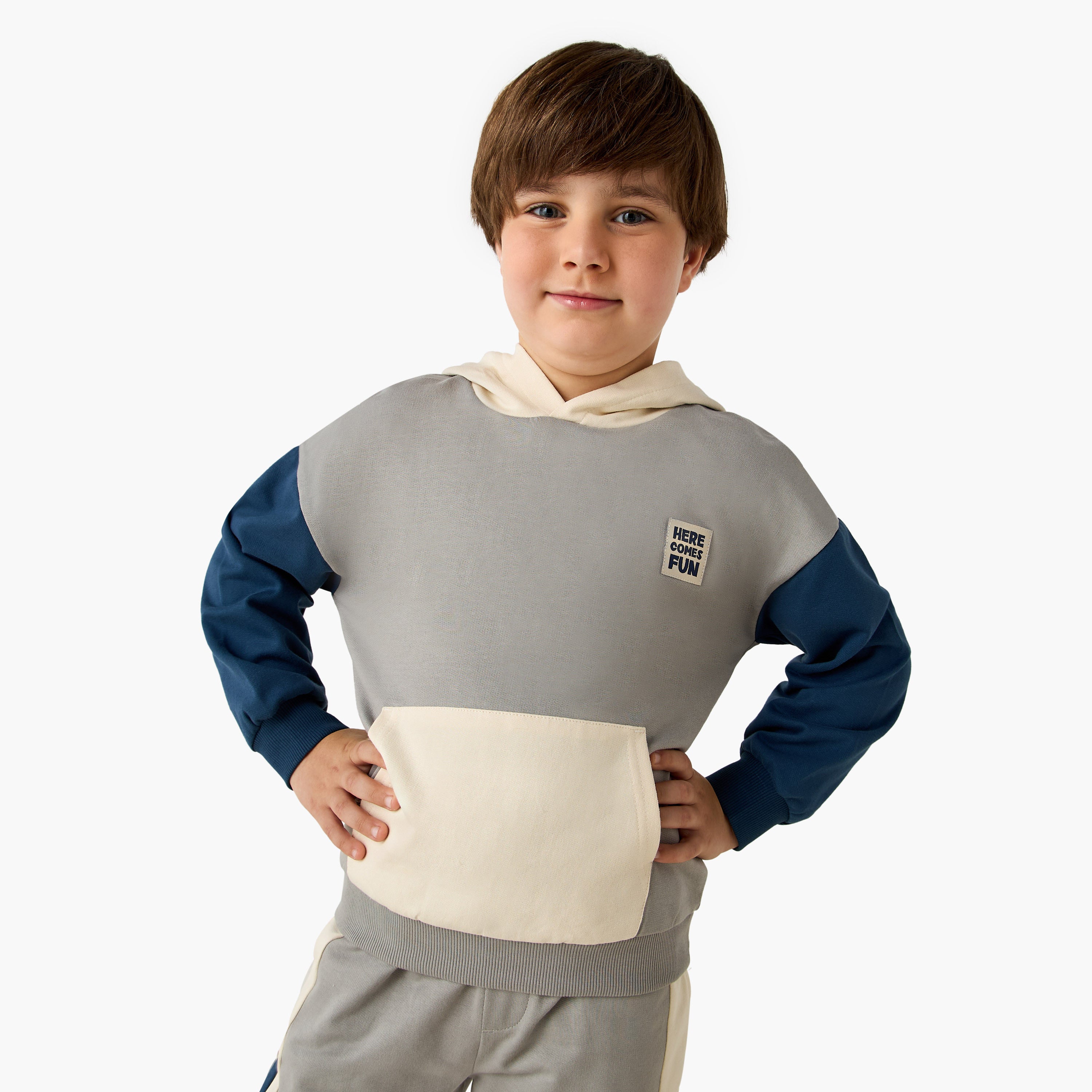 Juniors Boys Sweatshirt and Joggers Set with Hood - Soft Cotton - Long Sleeves