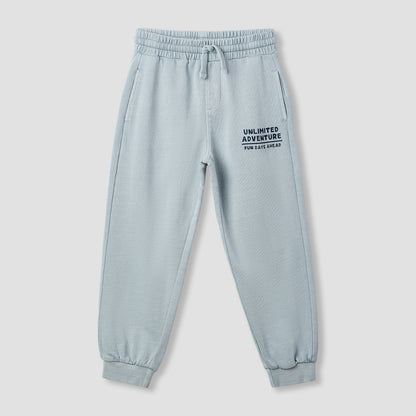 Juniors Boys Sweatshirt and Joggers Set with Text Print - Polyester - Long Sleeves and Collar