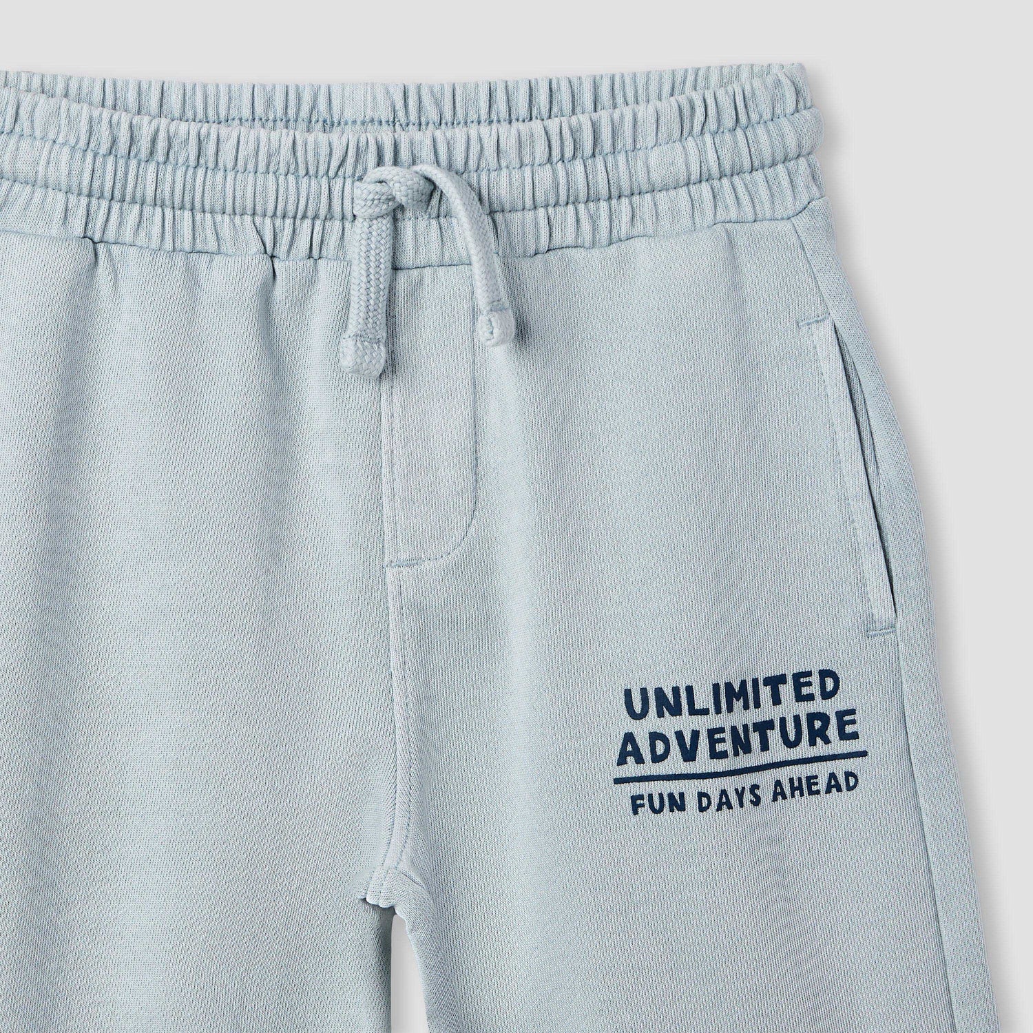 Juniors Boys Sweatshirt and Joggers Set with Text Print - Polyester - Long Sleeves and Collar