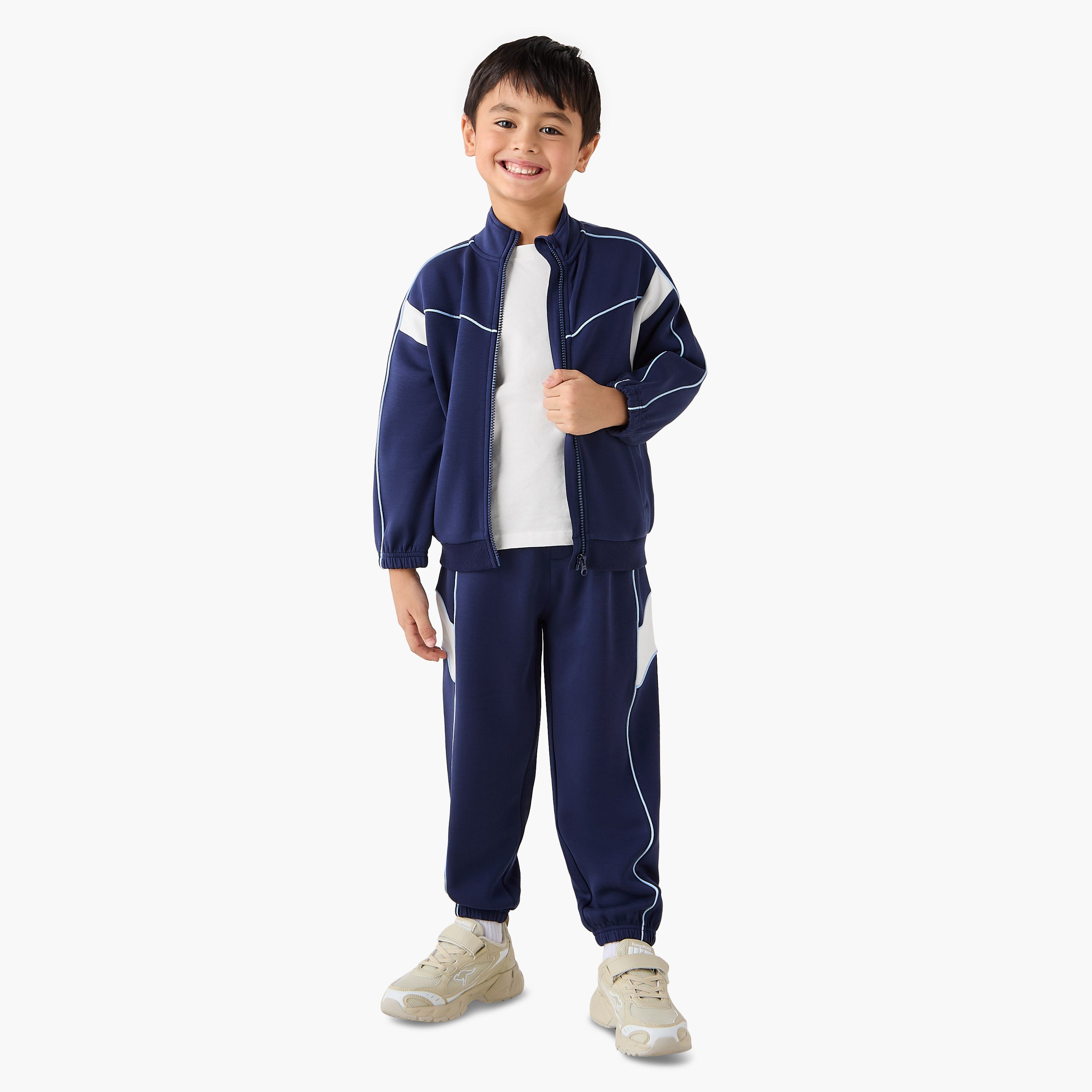 Juniors Panelled Zip Through Jacket and Joggers Set