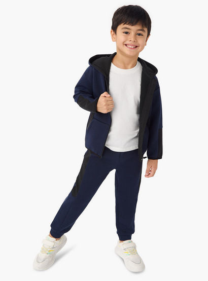 Juniors Textured Hooded Sweatshirt and Joggers Set-boys-clothing-setsandcoords-image-1
