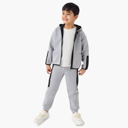 Juniors Textured Hooded Sweatshirt and Joggers Set