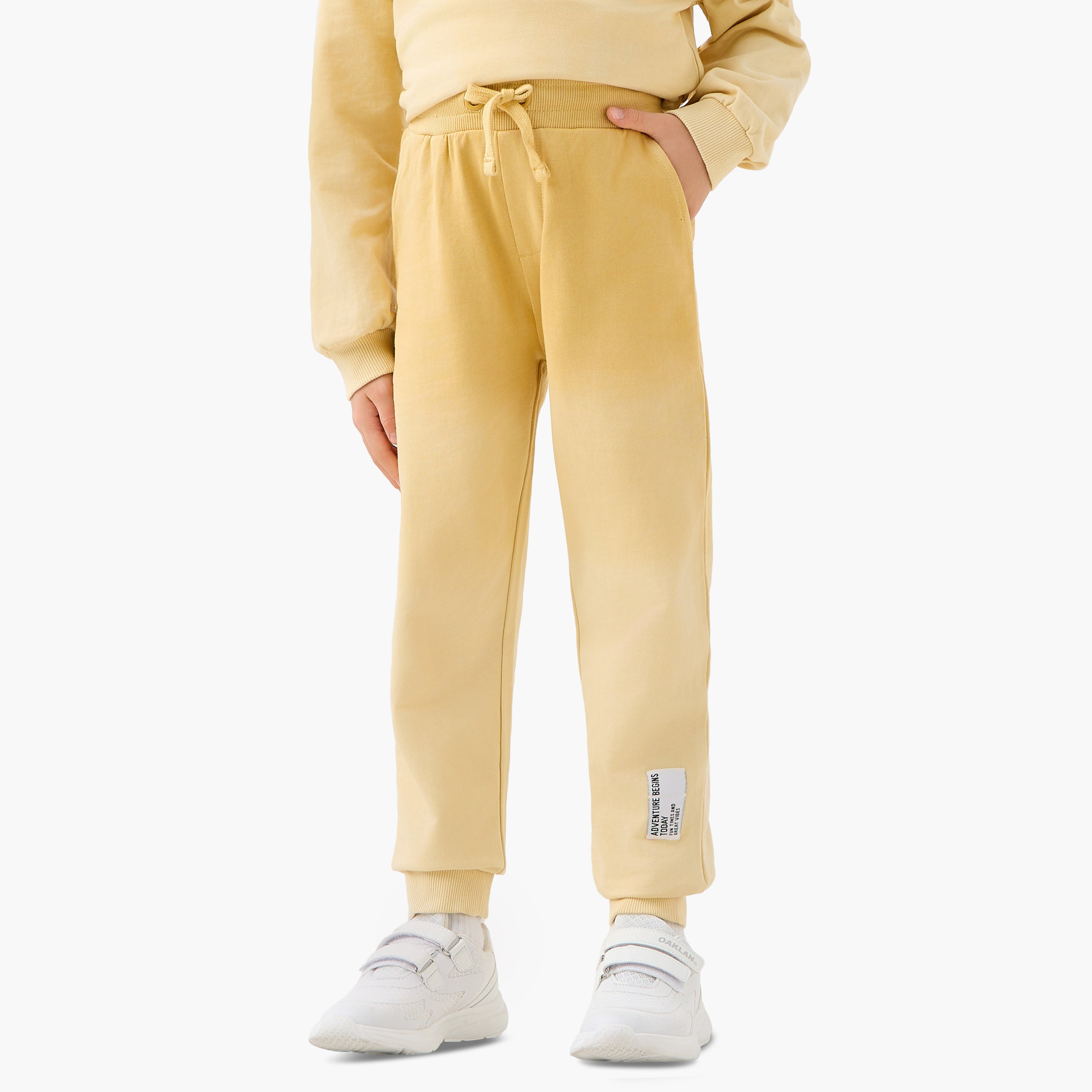 Juniors Boys Sweatshirt and Joggers Set with Slogan Print - Cotton - Long Sleeves