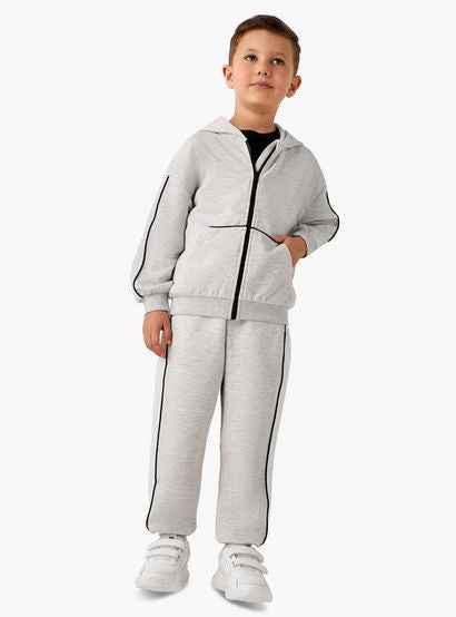 Juniors Boys Sweatshirt and Joggers Set with Hood - Soft Polyester - Long Sleeves-boys-clothing-setsandcoords-image-1
