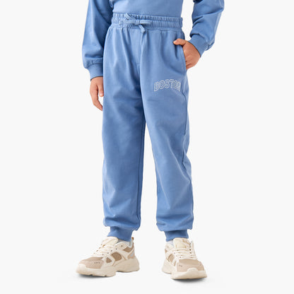 Juniors Boys Sweatshirt and Joggers Set with Boston Applique - Cotton - Long Sleeves