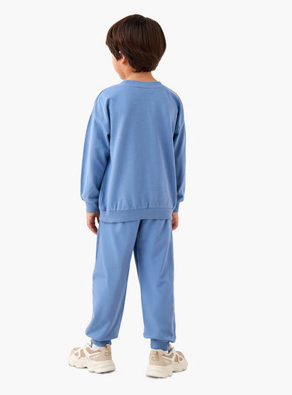 Juniors Boys Sweatshirt and Joggers Set with Boston Applique - Cotton - Long Sleeves-boys-clothing-setsandcoords-image-4