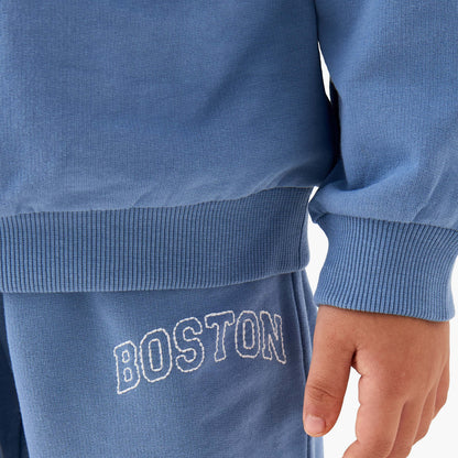 Juniors Boys Sweatshirt and Joggers Set with Boston Applique - Cotton - Long Sleeves