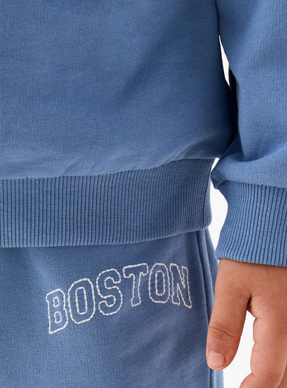 Juniors Boys Sweatshirt and Joggers Set with Boston Applique - Cotton - Long Sleeves-boys-clothing-setsandcoords-image-6