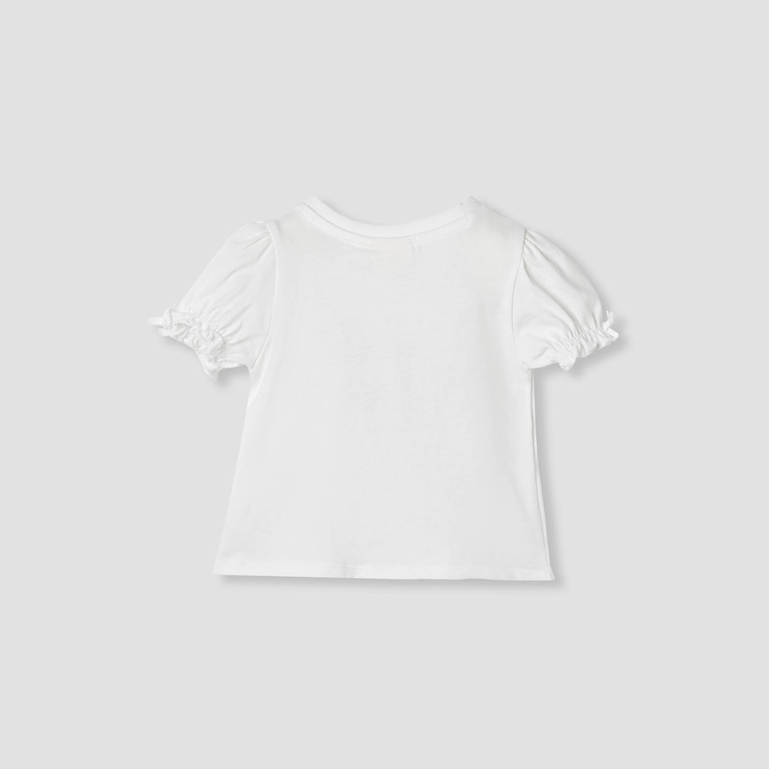 Juniors Printed T-shirt with Puff Sleeves