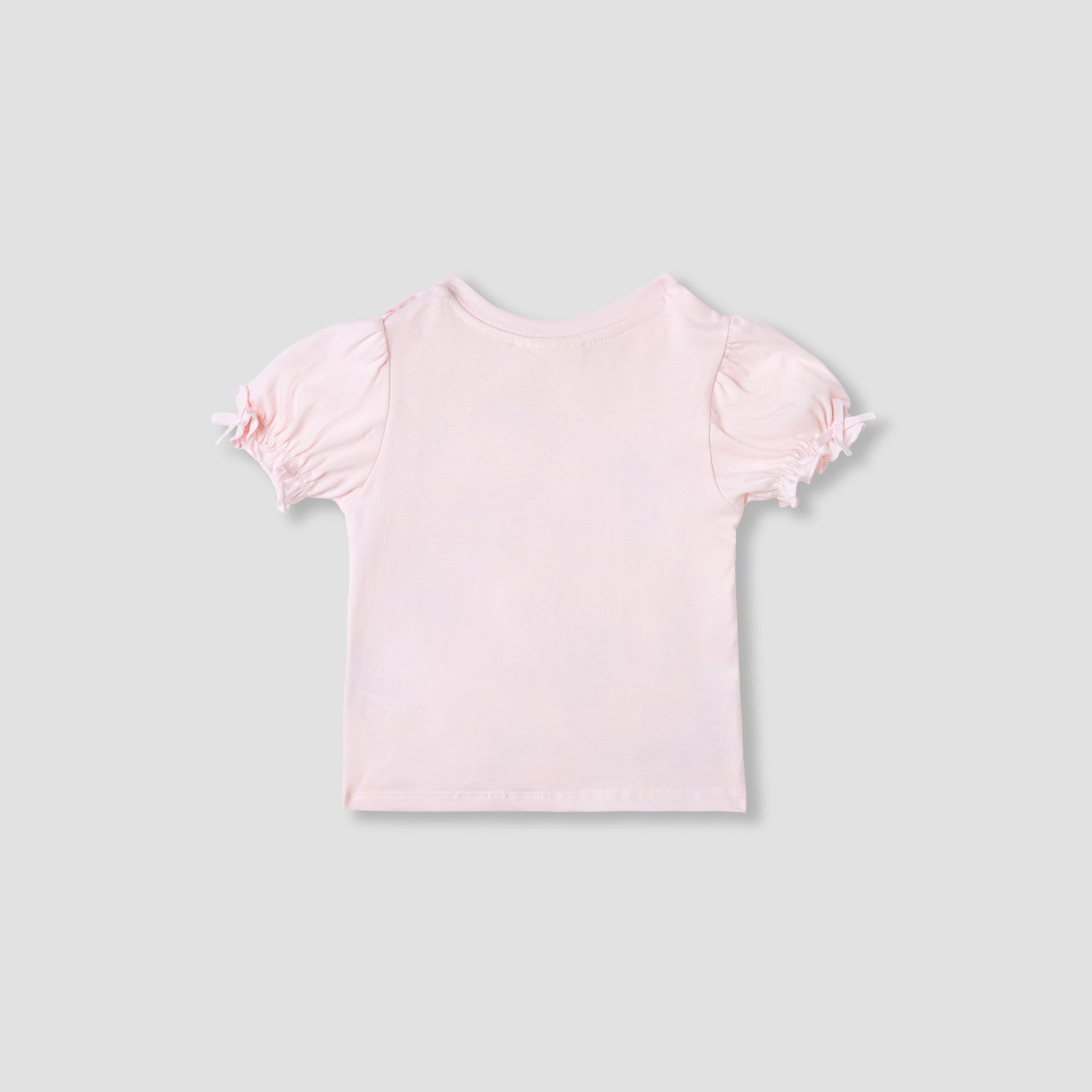 Juniors Printed T-shirt with Puff Sleeves