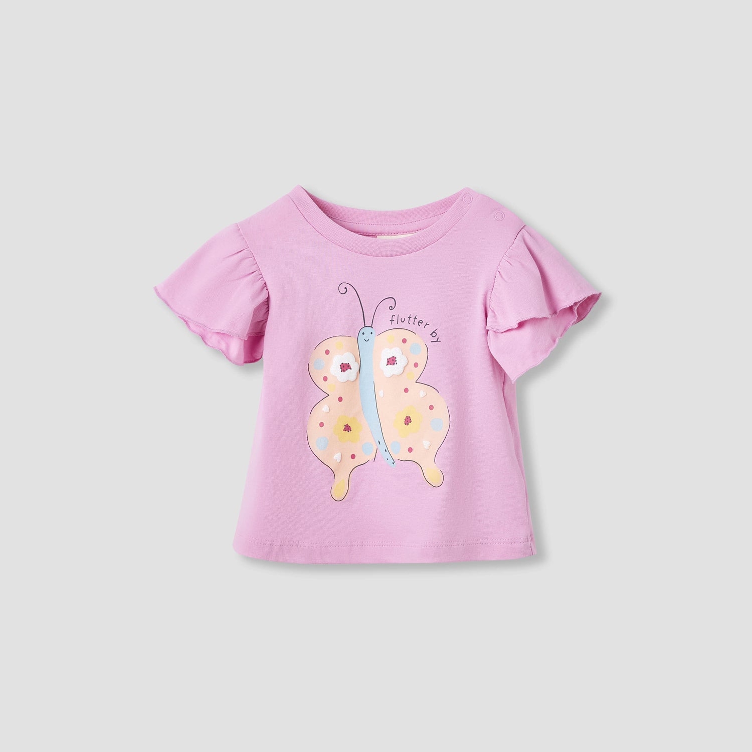 Juniors Printed Top with Ruffle Sleeves - Set of 2
