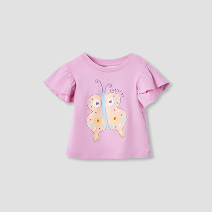 Juniors Printed Top with Ruffle Sleeves - Set of 2