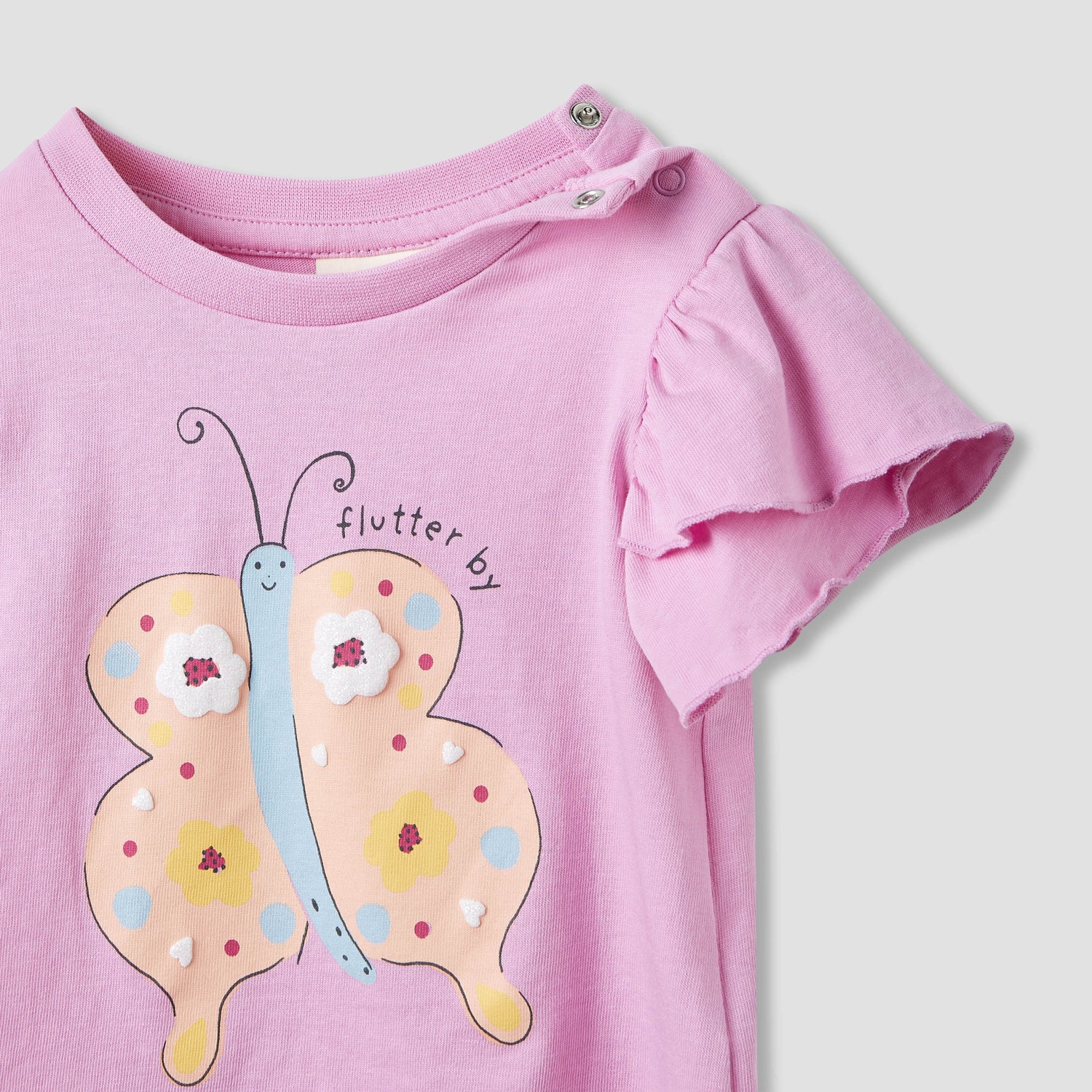 Juniors Printed Top with Ruffle Sleeves - Set of 2