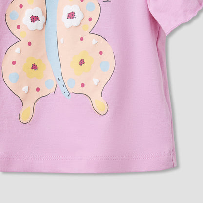 Juniors Printed Top with Ruffle Sleeves - Set of 2
