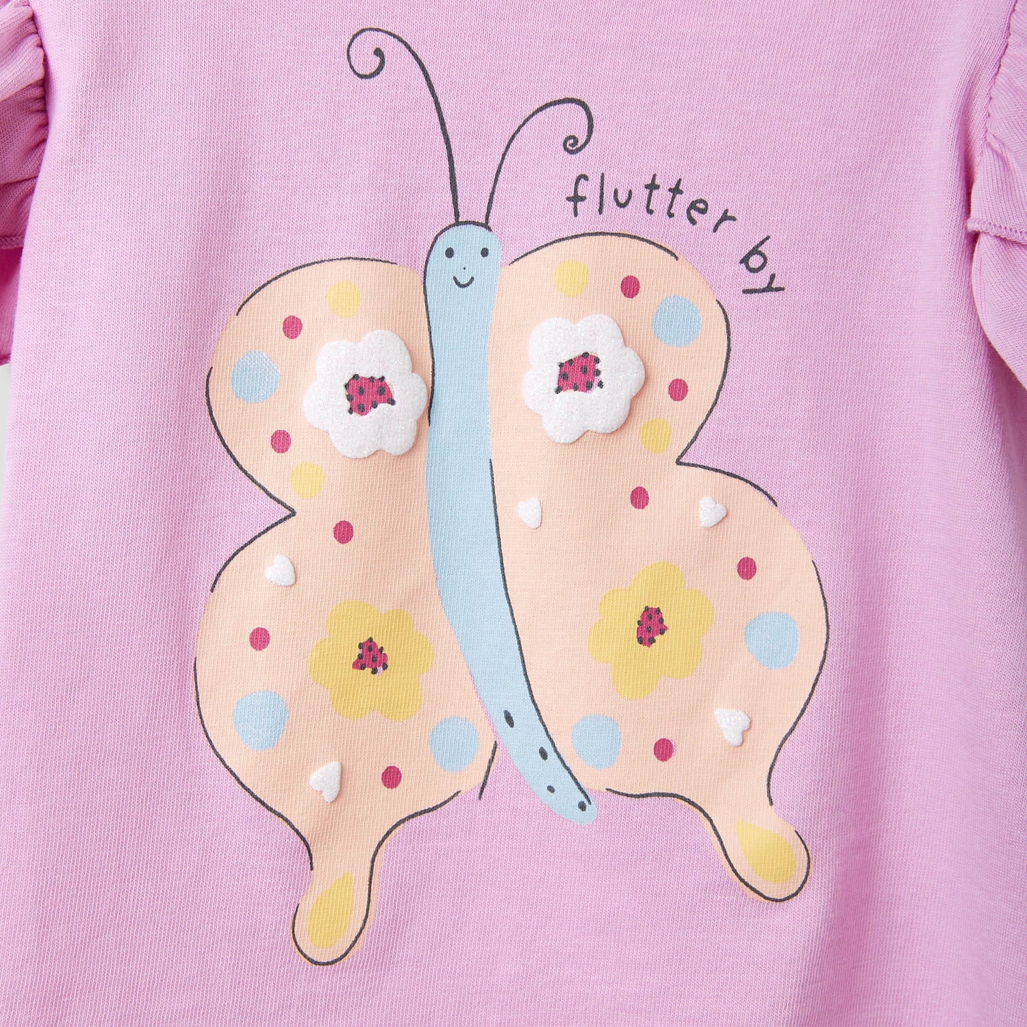 Juniors Printed Top with Ruffle Sleeves - Set of 2