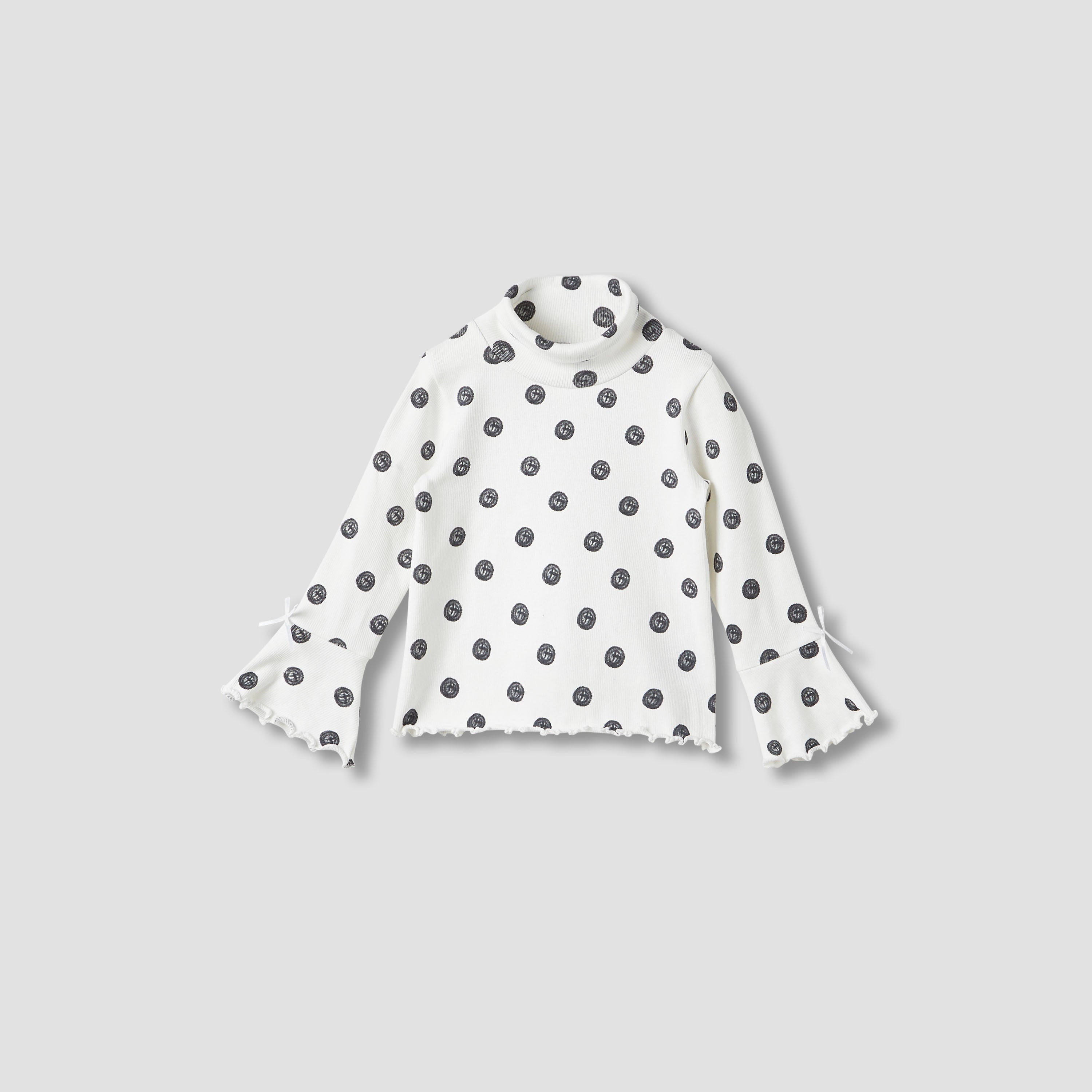 Juniors Bow Detail T-shirt with Turtleneck and Long Sleeves - Set of 2